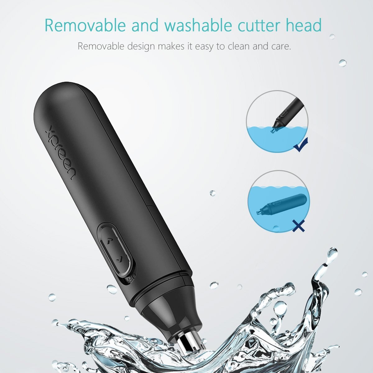Xpreen Nose Trimmer Nose Hair Trimmer High-Speed Rotating Waterproof ABS Hair Trimmer For Men
