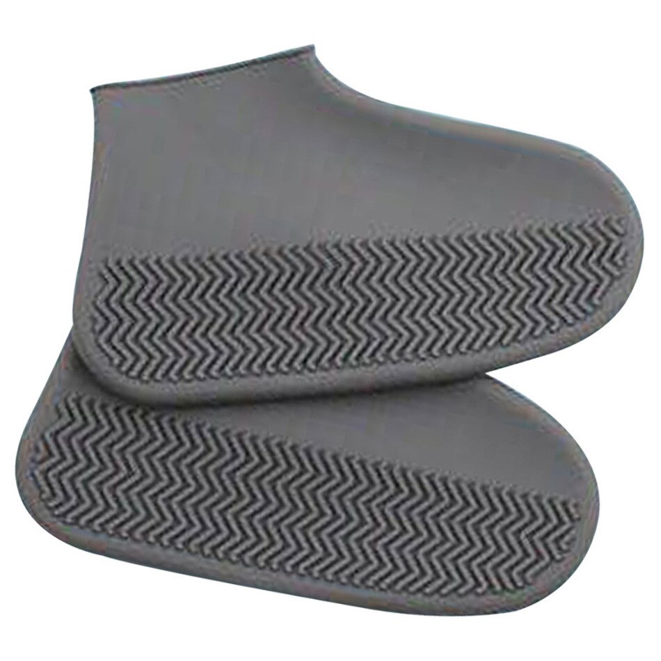 Siliconen Waterdichte Schoen Covers Herbruikbare Regen Overschoenen Unisex Schoenen Protector Anti-Slip Rain Boot Pads Cubrezapatos De Lluvia: Donkergrijs / L (40-45)
