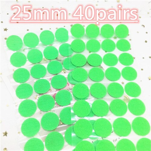 40pair 25mm Colorful Velcros Adhesive Self Adhesive Fastener Tape Hooks And Loops Strong Glue Magic Tape Dot Sticker Nylon Disc: 25mmfruit green 40pa
