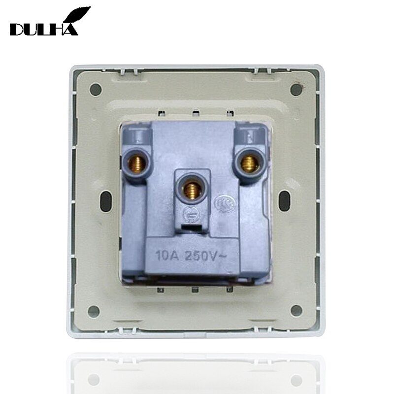 EU UK US Universal 3-Pins/hole Wall Socket, Multifuncational 3 Pins Electrical Plug Power Outlet, Luxury Brushed Aluminum Panel