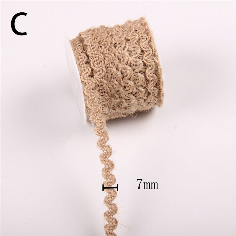 Rubans hessiens en toile de Jute naturelle, 5M, ficelle de lin, ficelle pour , emballage, fête de mariage, bricolage, ruban en lin décoratif: C