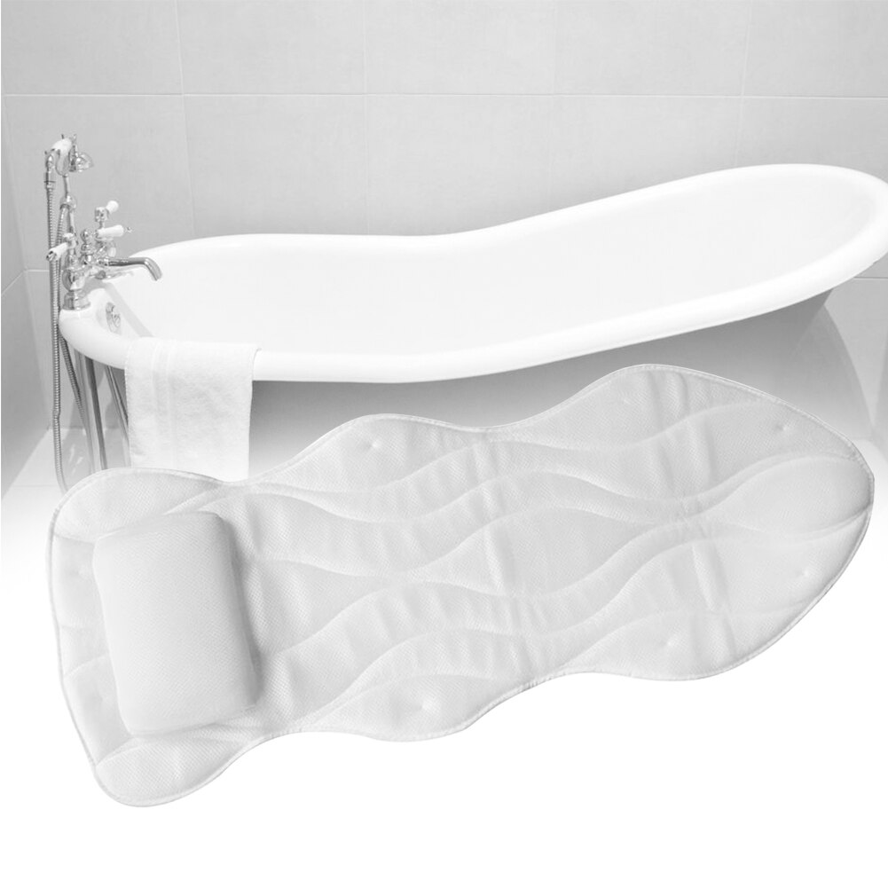 3d mesh lag badepude fuld krop super tyk brusebad spa madras til voksne med pude pvc sugekop hjem skridsikker stor