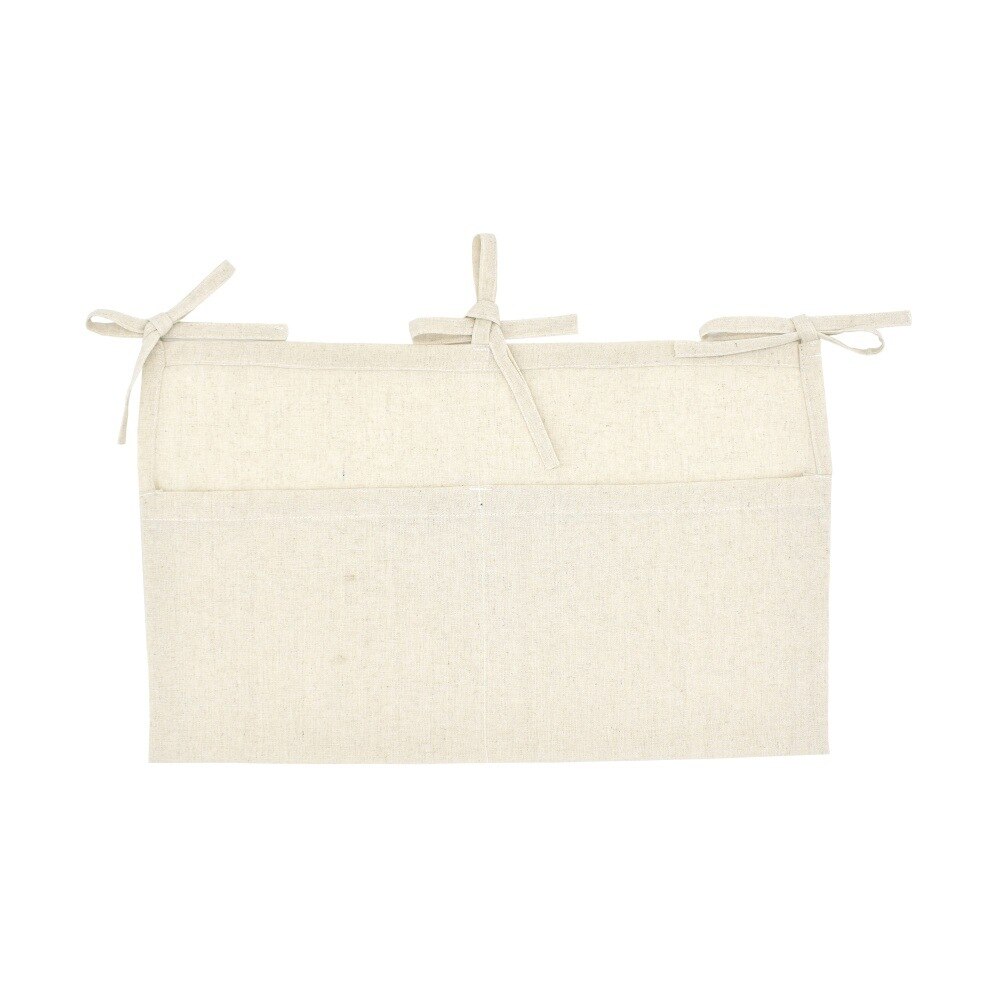 Bolsa de almacenamiento para mesita de noche de bebé, bolsillos para recién nacido, parachoques para cuna, bolsa colgante para cuna, organizador de juguetes, pañales, ropa de cama, parachoques, 50x30cm: Beige