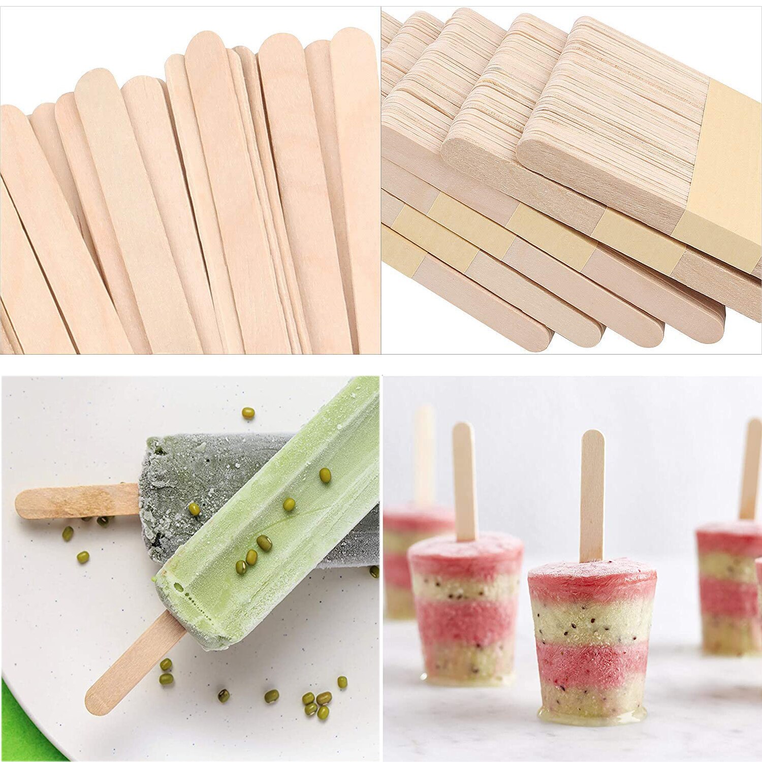 50pcs Popsicle Sticks Natural Wooden Pop Popsicle Sticks 9.3cm Length Wood Craft Ice Cream Sticks Popsicl Accesorios