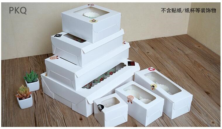 10 stk hvit kraft cupcake eske 1/2/3/4/6/8 cup kake emballasje eske baking mat pakke eske bryllup bursdagsfest forsyninger
