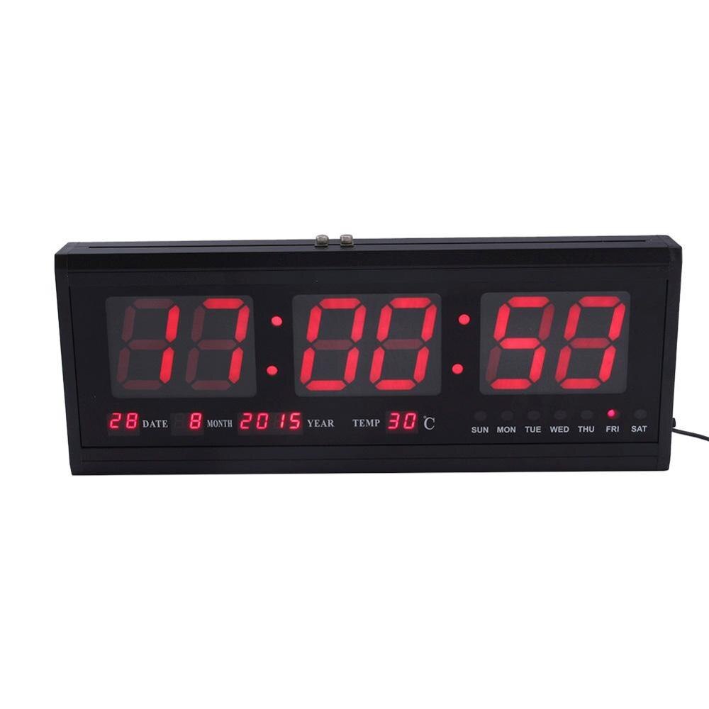 48cm Digital Wall Clock Big LED Time Calendar Temperature Desk Table Clocks LED Wall Watch Relogio De Parede Home Decoracion: Red