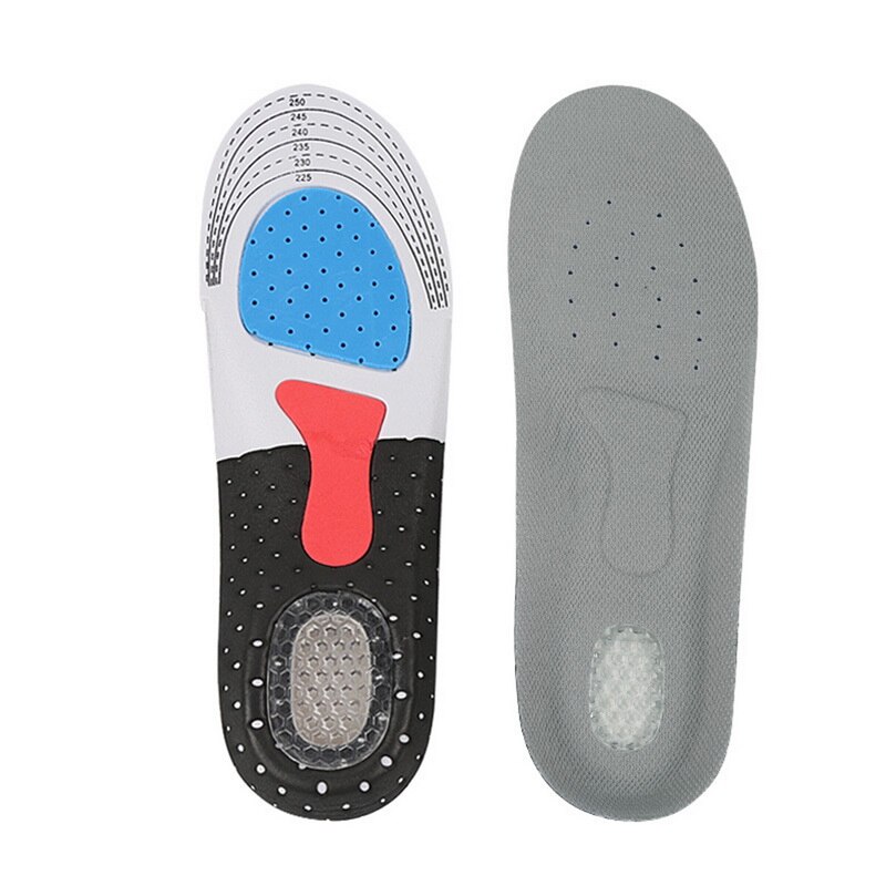 Plantillas de Gel de silicona para correr, para pies, hombre y mujer, almohadilla ortopédica, masajeador, absorción de impacto, soporte para arco: Gray L 40-45