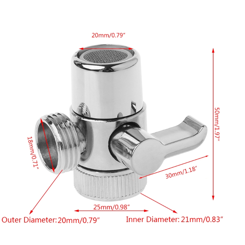 Messing 3-Weg Wisselklep Kraan Connector Adapter Drie Hoofd Functie Schakelaar Kraan Connector Adapter