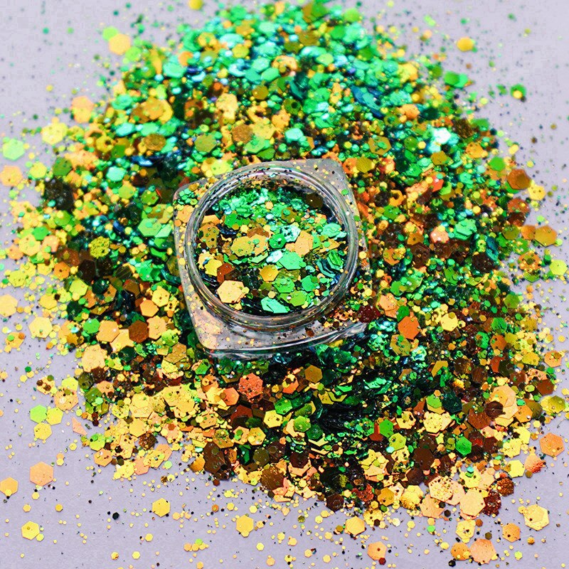 Chameleon Aurora Hexagon Glitter Bling Bling Filling for Resin Craft Festive Jewelry Tools UV Resin Iridescent 20ml: 10