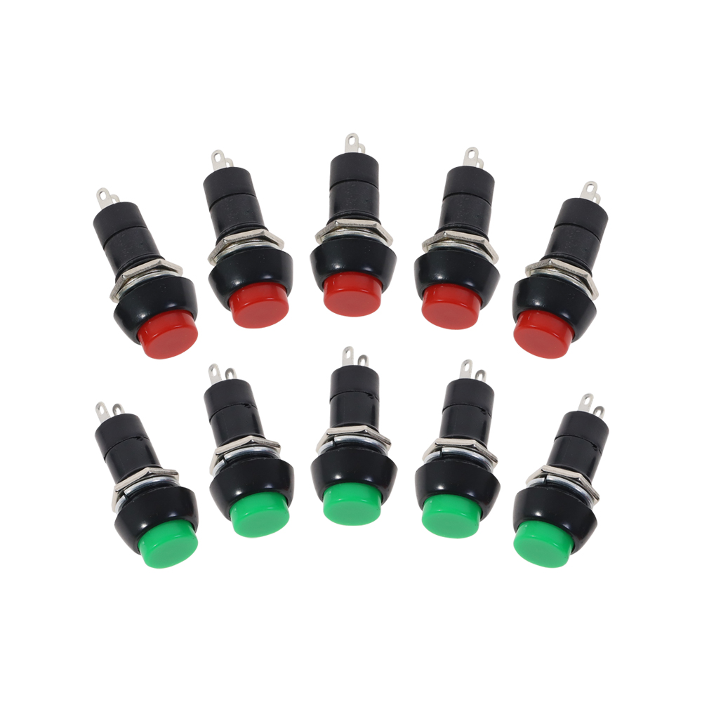 Interrupteur à bouton-poussoir autobloquant en plastique, 12mm, bouton-poussoir, 3a, 250V AC, 2 broches, PBS-11A PBS-11B