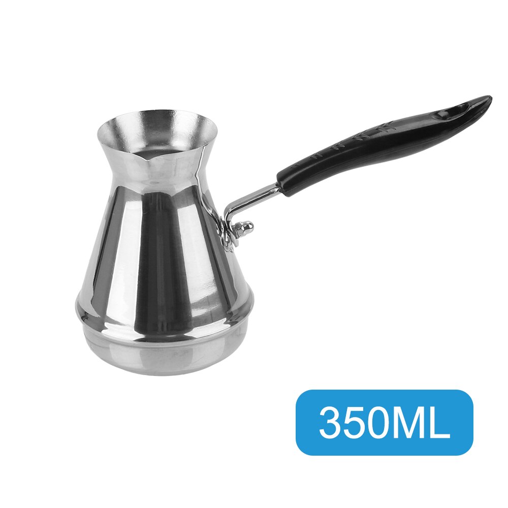 1 Uds herramientas de cocina cafetera turca de acero inoxidable derretir mantequilla olla utensilios para café europeo olla de Moka de mango largo: 350ML