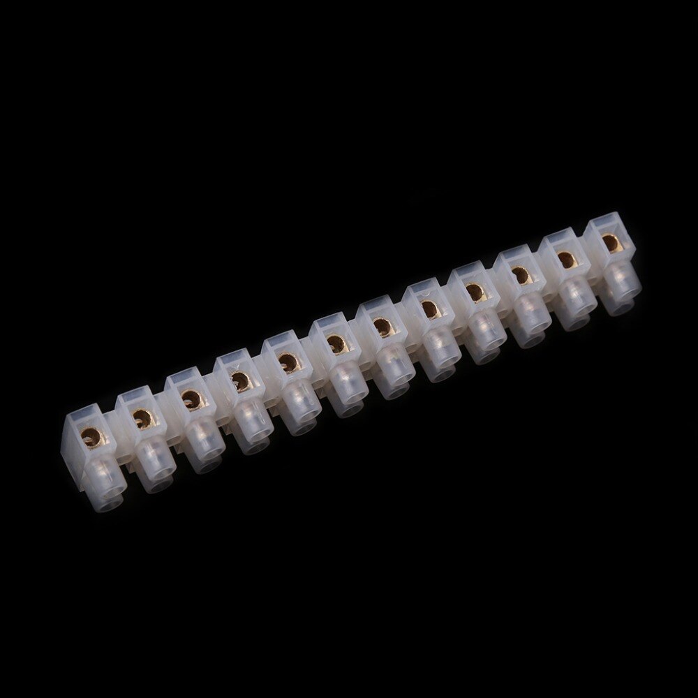 2 Pcs 10A Dual Row Connector 12 Position Wire Barrier Terminal Strip Block Wiring Accessories Connectors Terminals1##