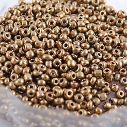 1000Pcs 2mm Czech Glass Bead Round Spacer Bead Bracelet Necklace DIY Material Jewelry Making Bead: gold