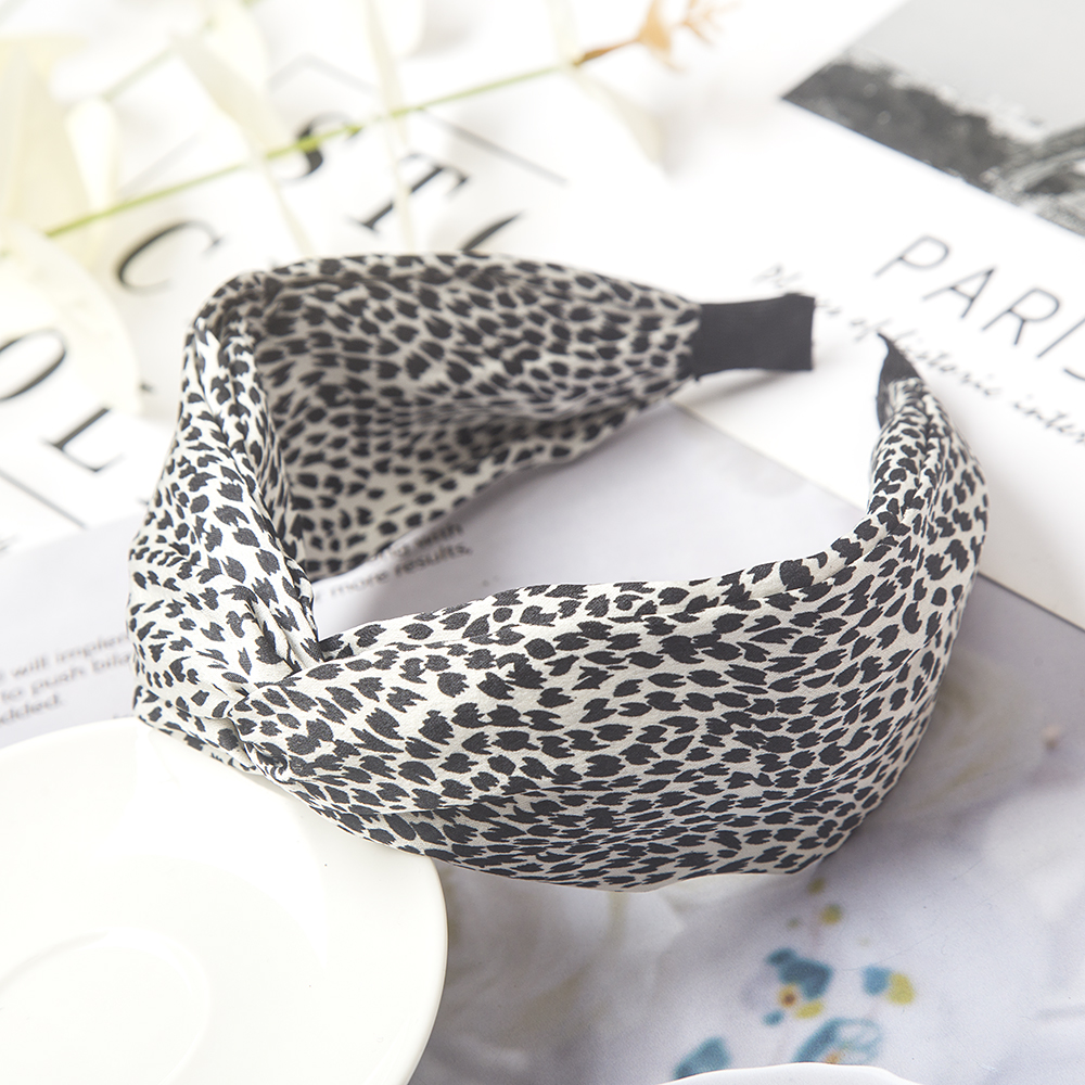 Kwiatowy nadruk wiązane opaski na głowę Bezel Turban elastyczna kokarda krzyżowa opaski do włosów dla kobiet obręcze do włosów opaski dziewczęce akcesoria do włosów biżuteria: Beżowy