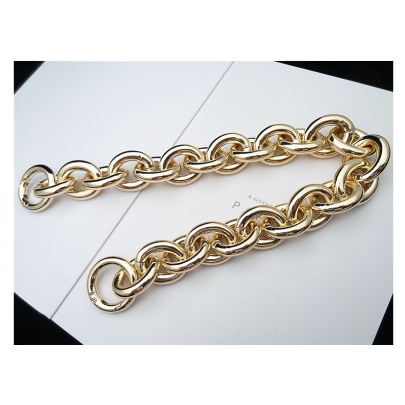 Metalowe torba na łańcuszku pasek torebka Handmade akcesoria kopertówka paski duże O pierścień Aluminium łańcuchy małe torba okrągły zapięcie wysokiej jakości