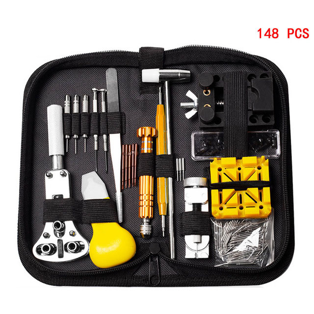 Leecnuo 148/16 Pcs Horloge Reparatie Tool Kit Metalen Aanpassing Set Band Case Opener Link Spring Bar Remover Horlogemaker Gereedschap Horloge
