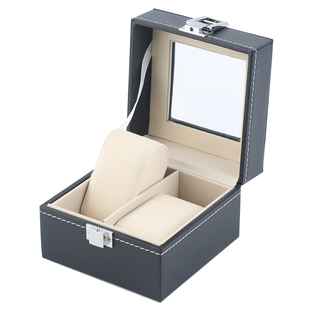 Multi-grids Leather/Carbon Fiber Watch Box winder watch Storage Box glasses Organizer Earrings Rings Jewelry Display Holder: 9
