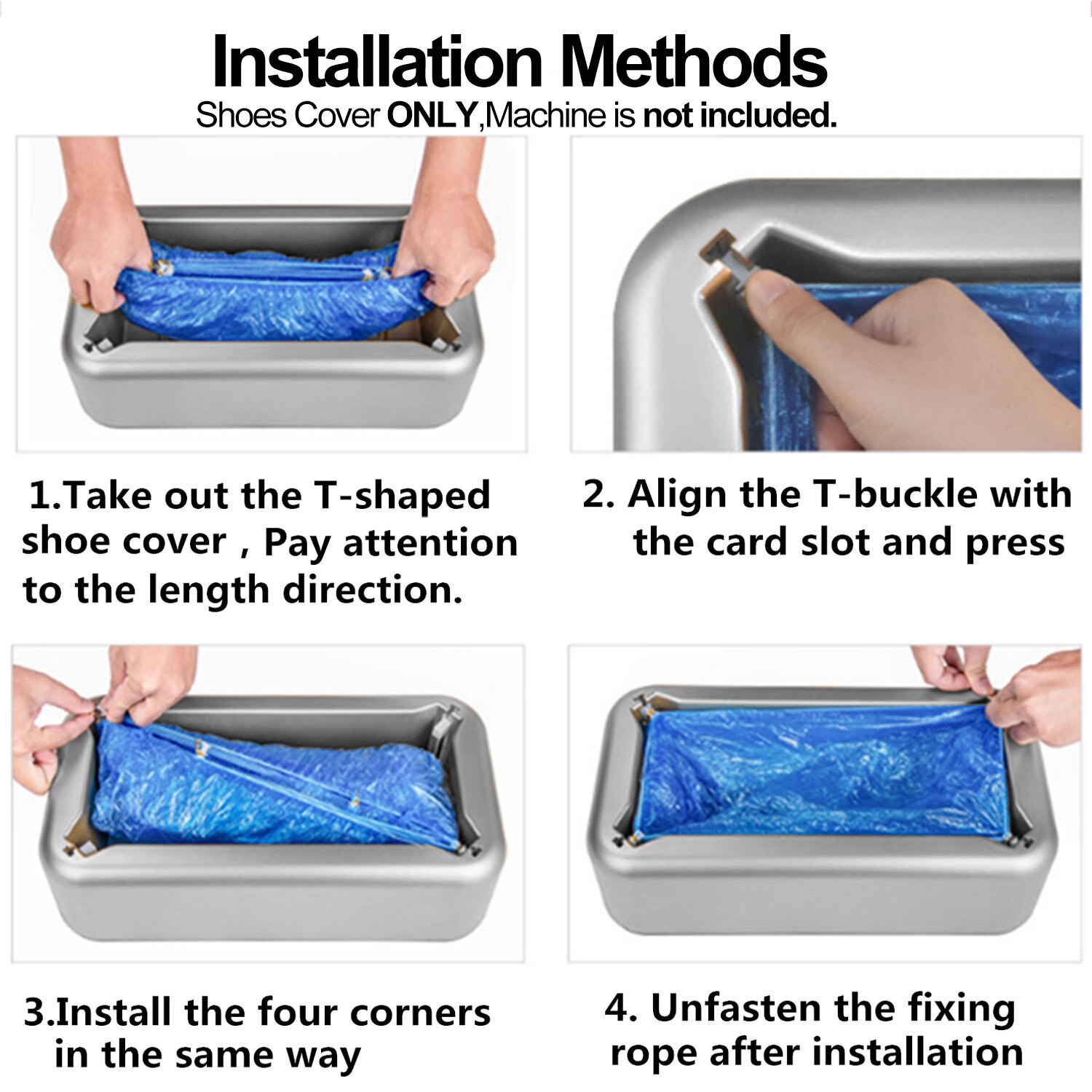 100 Stuks Wegwerp Plastic Overschoenen Waterdichte Antislip Voet Covers Voor Automatische Schoen Dispenser Machine T Gesp