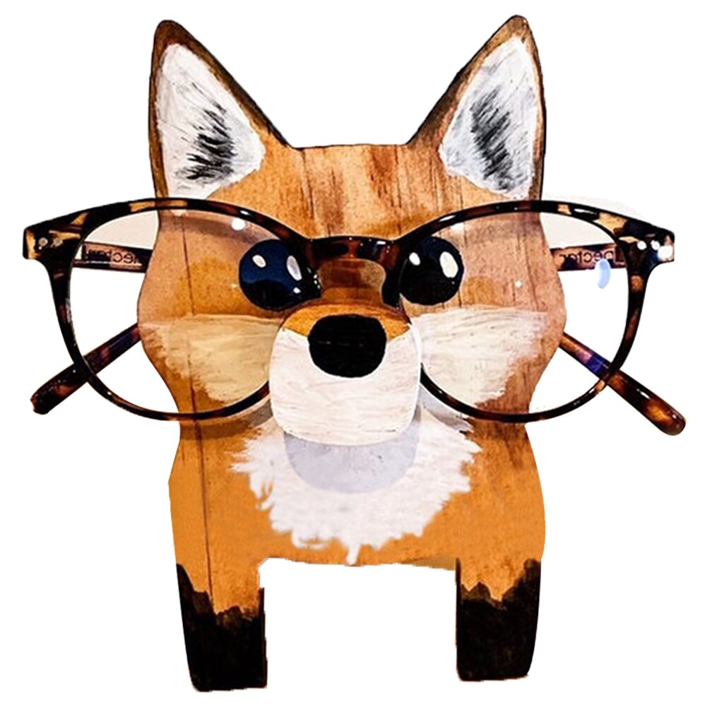 Porte-lunettes en bois sculpté à la main, support de lunettes de soleil, décoration de la maison,: Fox