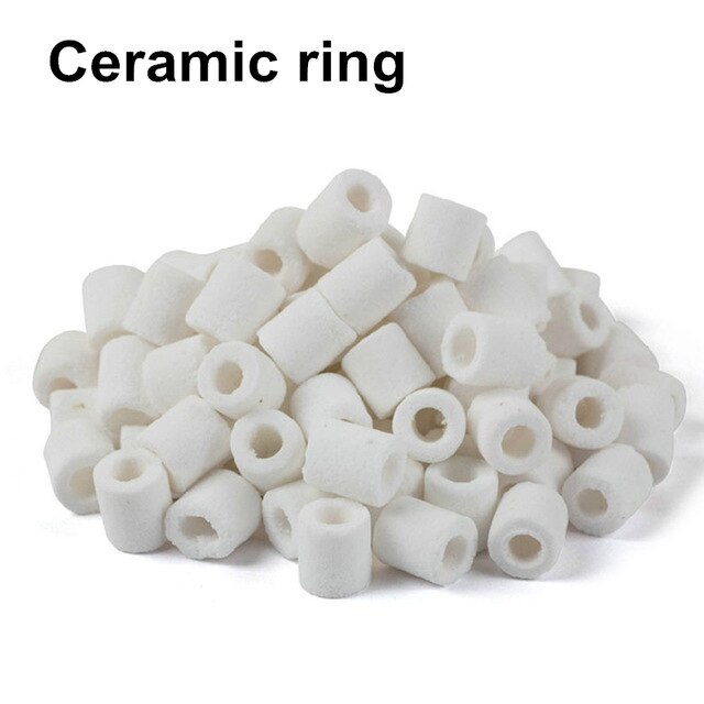 500G 12-In-1 Fish Tank Filter Materiaal Keramische Activated Carbon Biochemische Bal Medium Aquarium Accessoires met Netto Zak: Ceramic Ring
