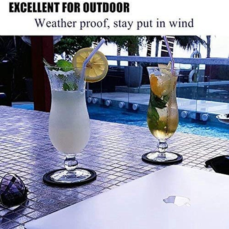 Lot de 10 sous-verres pour boissons, Protection contre les déversements pour Table en bois, Surface en pierre de marbre, sous-verres durables et antidérapants en Silicone
