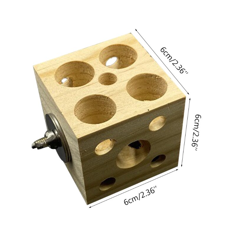 Bird Chewing Toy Wooden Block with Holes Parrot Tabletop Puzzle Foraging Training Toys Biting Wood Teething Toy for Small Animal
