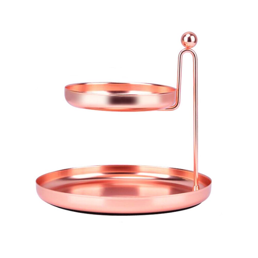 Simpel tredimensionel smedejerns opbevaringsbakke nordisk minimalistisk rosa guld spejlbund sekskantet bakke boligindretning: 2