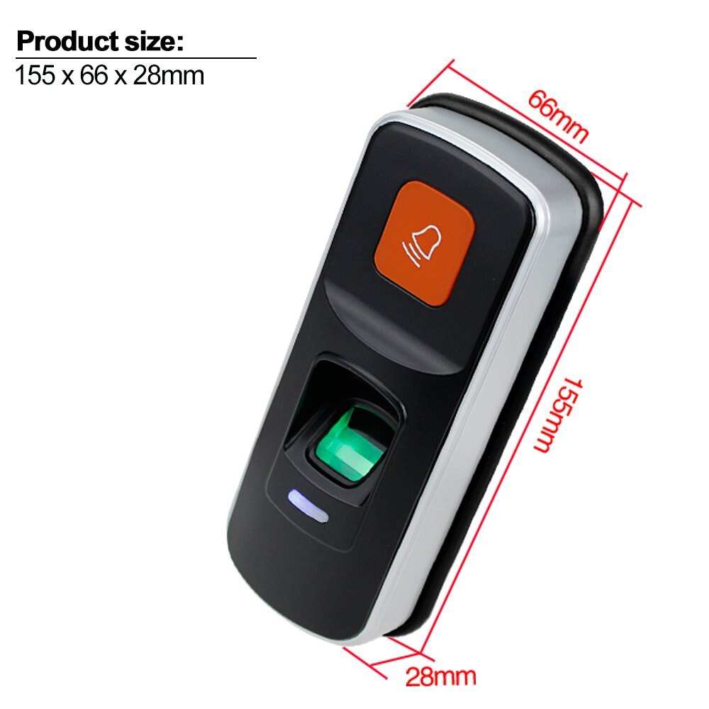 Biometrisk fingeraftryk dør adgangskontrol støtte finger  / id125 khz rfid kortlæser 1000 brugere dør adgang controller