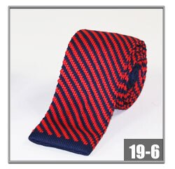 Newest Striped Knitted Mens ties Polyester Knit necktie for men Party Business Brand Handmade Neck Tie: 19 6