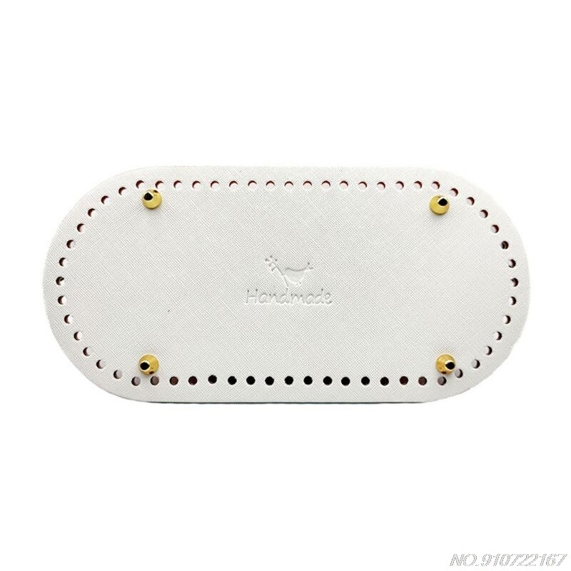 Lederen Bottom Base Met Voorgeboorde Gaten Voor Breien Diy Purse Handtas Schoudertas N27 20: white