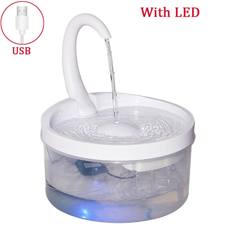 Intelligent Cat Drinking Water Fountain Automatic Circulating Water Dispenser: 02-With led style