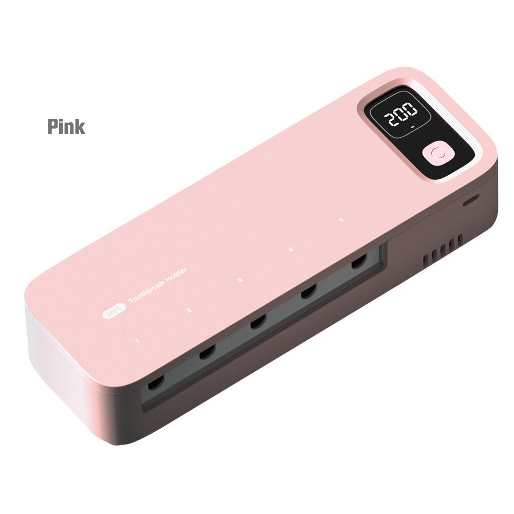 2 in 1 Automatic Drying UV Light Ultraviolet Toothbrush Sterilizer Holder Convenient Healthy Dispenser Home Bathroom Set: pink