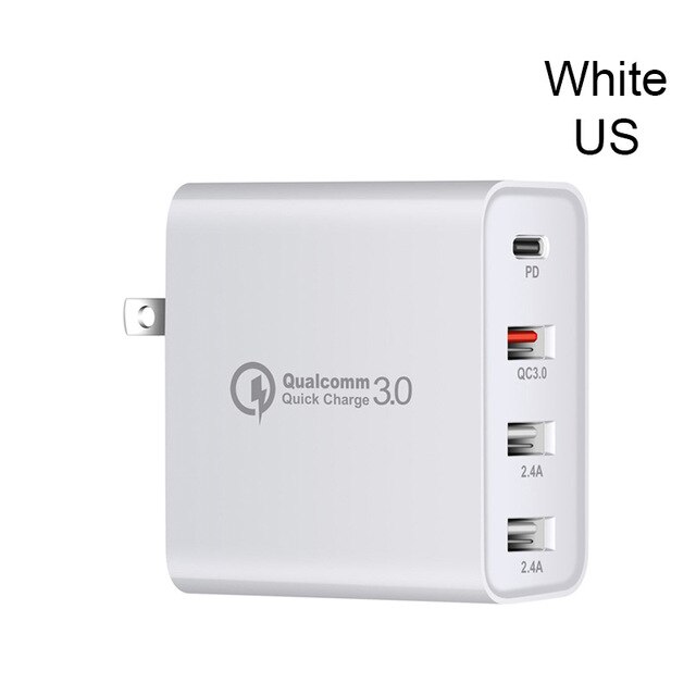 48W Schnell Ladegerät Typ C USB PD Ladegerät für Samsung iPhone XS Max Huawei iPad Pro QC 3,0 Schnelle wand Ladegerät US EU Stecker Adapter: White US