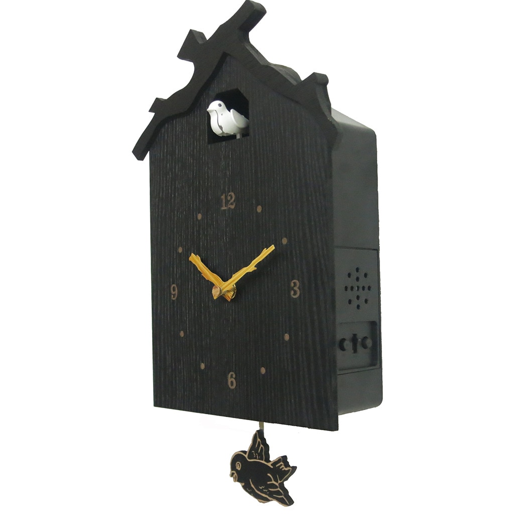 Antique en bois coucou horloge murale oiseau temps cloche balançoire alarme montre créative oiseau décoration horloge murale maison bureau décoration