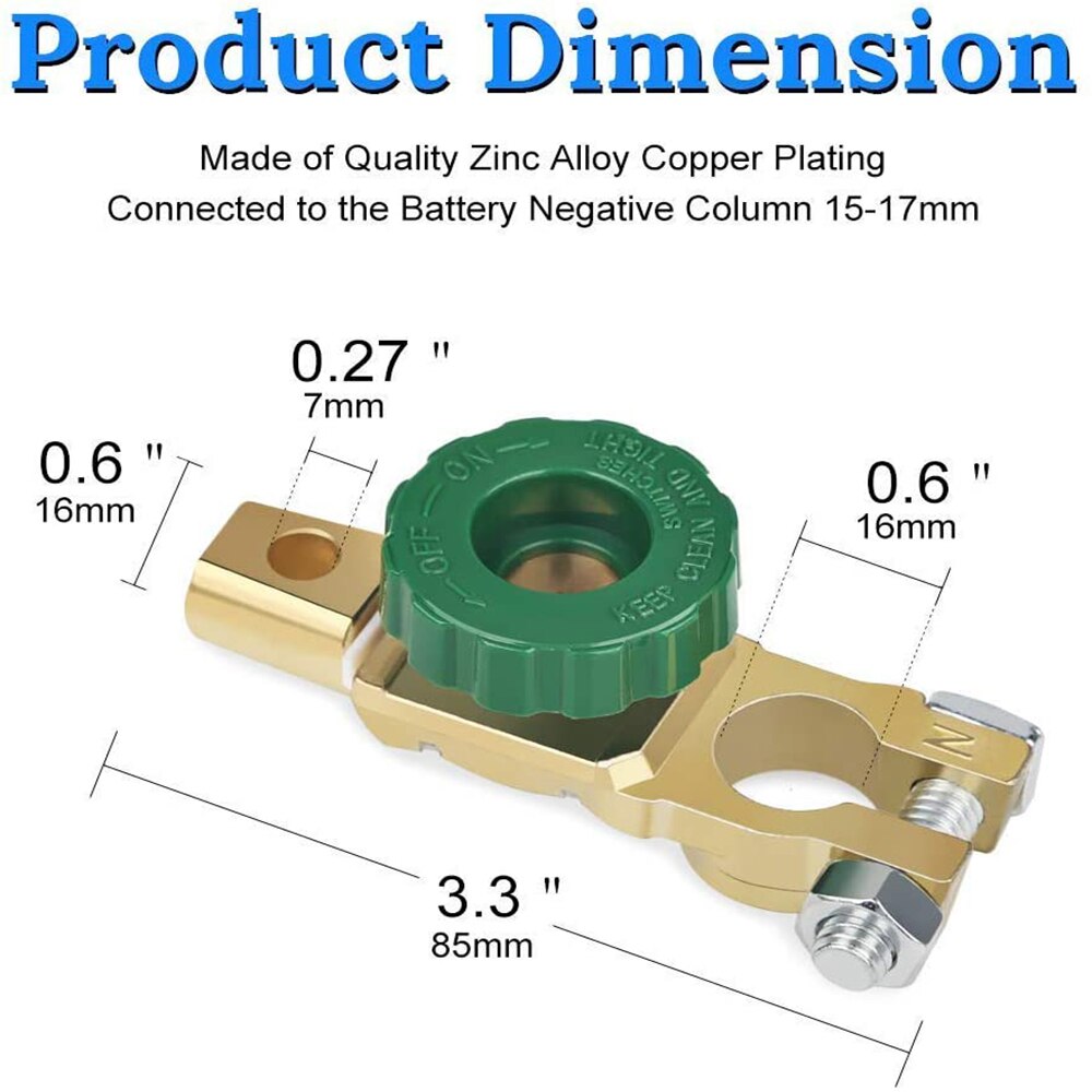 Car Battery Isolator Switch Top Post Battery Terminal Link Switch Battery Master Disconnect Switch Power Cut off Kill Switch