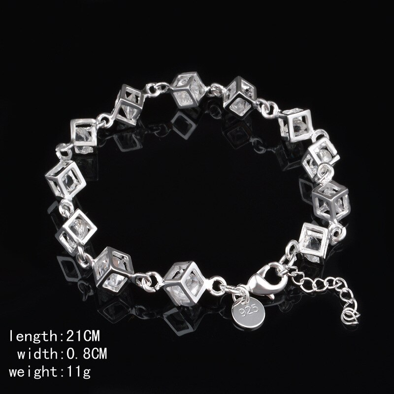 Mode-sieraden 925 Sterling Zilveren Armband Zirconia Armband Kleur Vrouw Sieraden