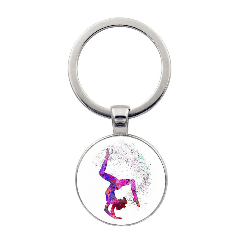 Regalo di gioielli con ciondolo portachiavi per ginnastica ritmica: Rosso