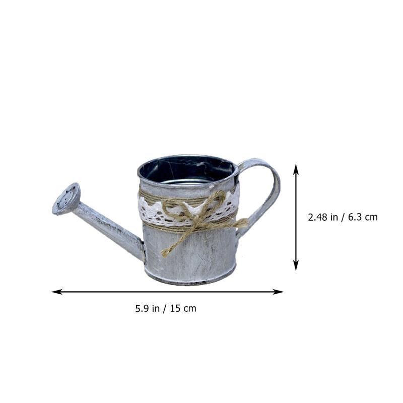 2Pcs Flower Bucket Pretty Home Decoration Retro Iron Craft Flower Container