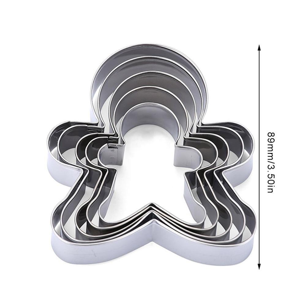 5pcs/set Christmas Cookie Cutter Tools Stainless Steel Gingerbread Men Shaped Biscuit Mold Kitchen Cake Decorating Tool