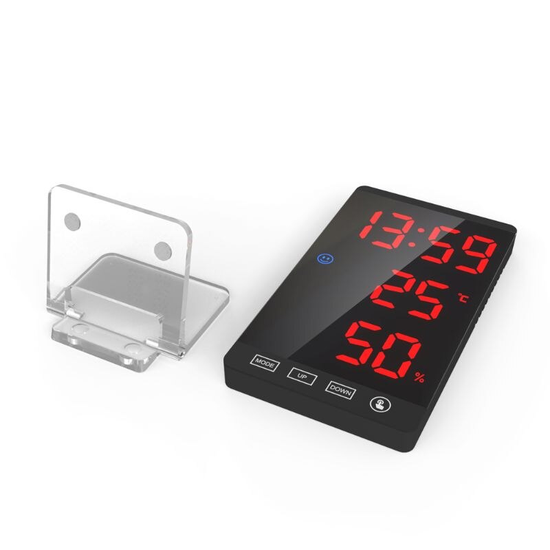 LED Digital Time Alarm Clock Night Light Thermometer Hygrometer Display: Color D