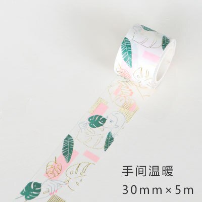 Golden Pink Foil Paper Japanese Masking Washi Tape Decorative Adhesive Tape Decora Diy Scrapbooking Sticker Label Stationery: 6