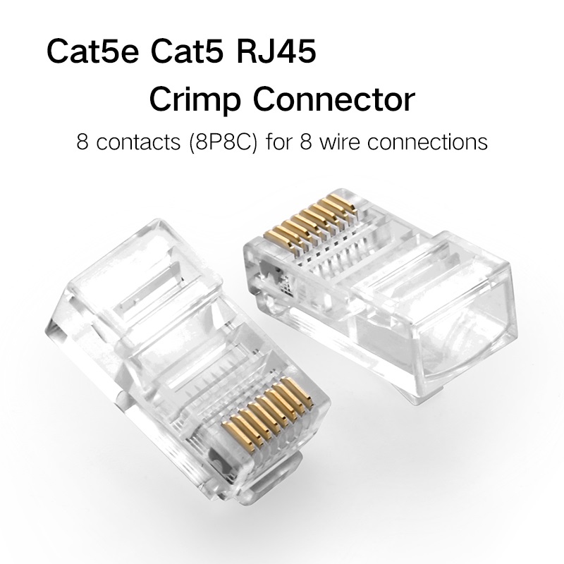 LNYUELEC Cat5 RJ45 złącze Cat5E 8P8C modułowa kabel Ethernet głowy wtyczka złoto pozłacane Cat 5 zaciskane sieci RJ 45 złącze