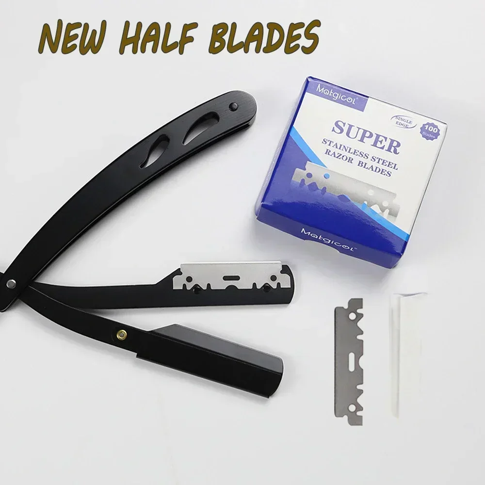 100PCS Single-sided Razor Blades Men's Safety Shaver Stainless Steel Manual Razor Blade Barbershop Styling Shaving Supplies