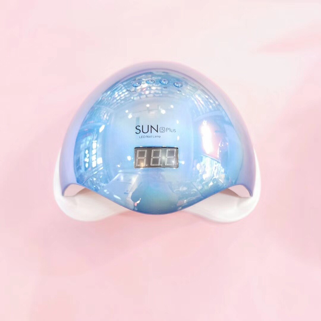 SUN5 48W Dual lámpara de uñas LED UV secador de uñas de Gel polaco Luz de curado con fondo 30s/60s temporizador pantalla LCD: Azul cielo / US