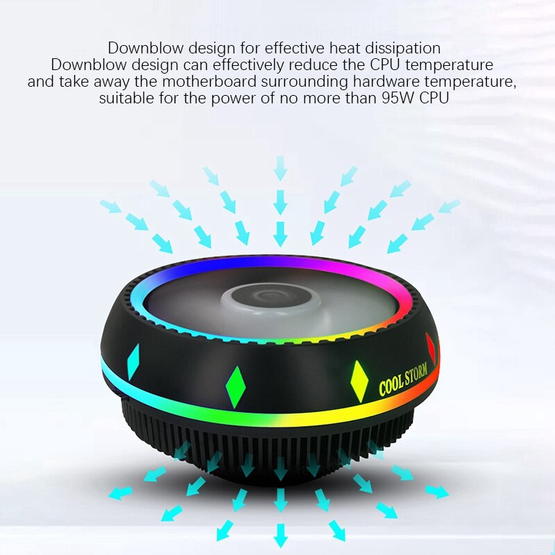 Cpu Fan, 3Pin Silent Down-Pressure Cooling Tower System Cpu Desktop Computer Radiator for Games, Office