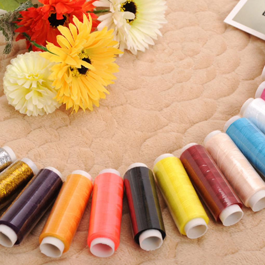39Pcs Color Random Sewing Thread Polyester Sewing Thread Spool Set DIY Manual Embroidery Tools