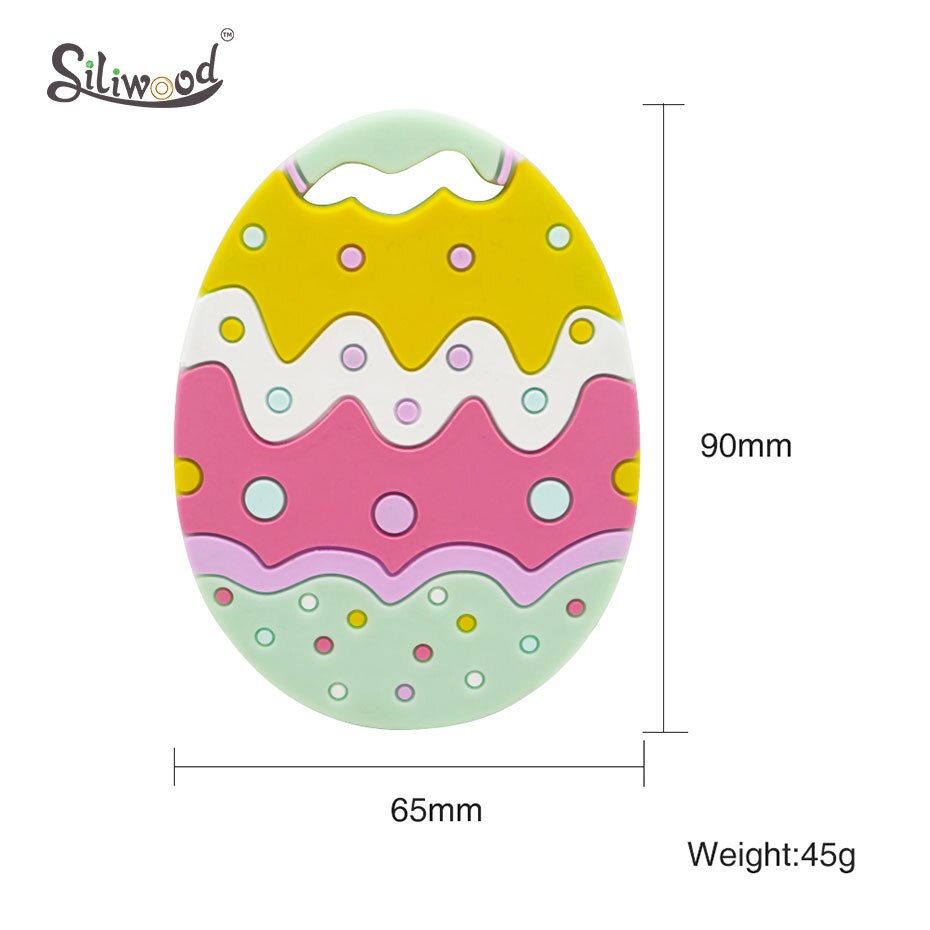 1PC BPA Free Silicone Teethers Easter Egg Baby Teething Necklace Toy Food Grade Silicone Cartoon Nursing Tiny Rod Baby Teether