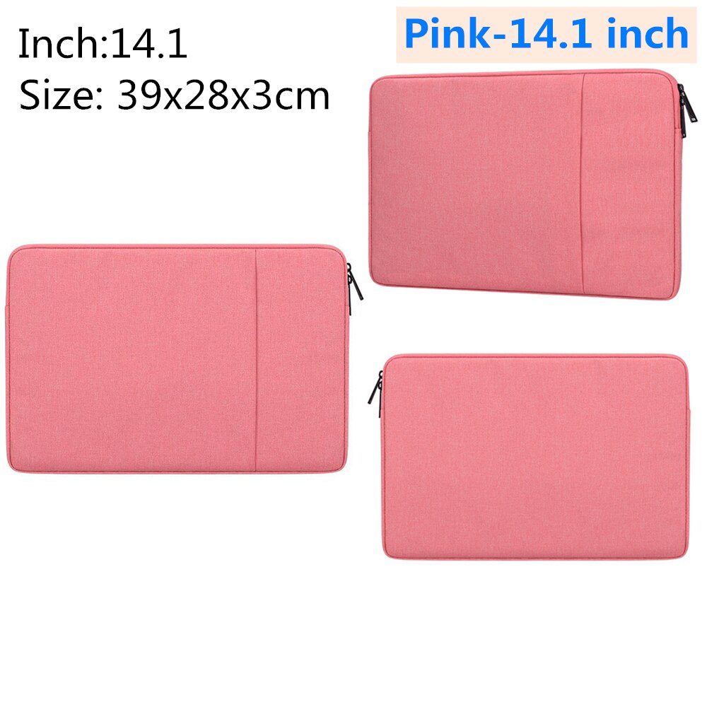 Waterproof Laptop Bag for Macbook Air 13.3" 14.1"15.4" 15.6"inch Men Women laptop liner sleeve bag Notebook Felt Tablet Case: Pink-14.1 inch