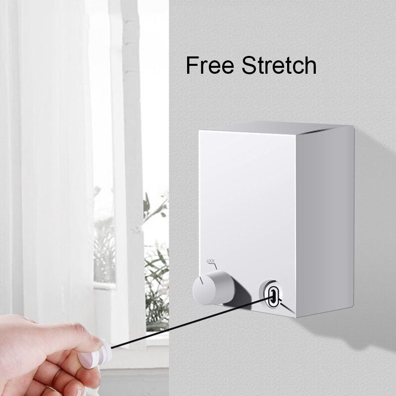 Retractable Clothesline Wall-mounted Indoor Outdoor Clothes Hanger Laundry Drying Line Balcony Invisible Telescopic Drying Lines