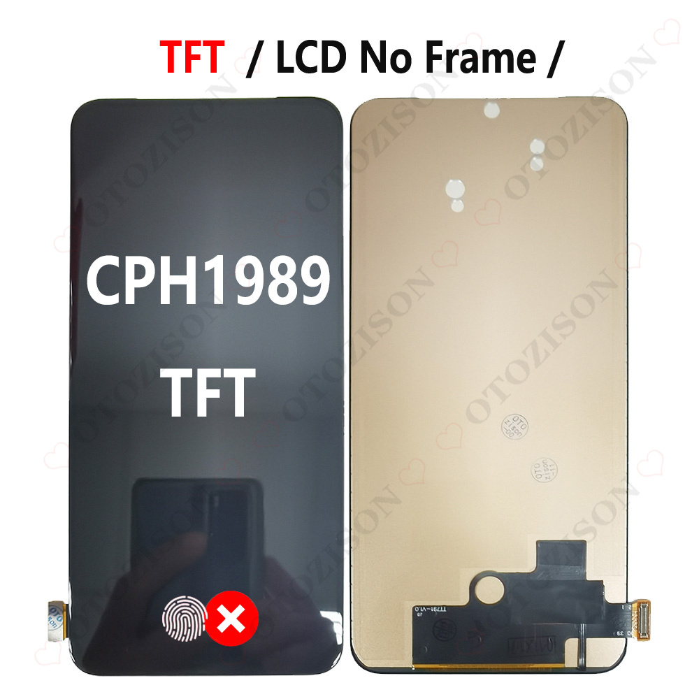 AMOLED LCD Mit Rahmen Für OPPO Reno 2F Reno2 F CPH1989 Anzeige Bildschirm berühren Digitizer Sensor Montage Reno2F LCD Ersatz: schwarz